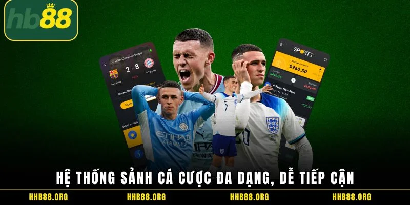 Hệ thống sảnh cá cược đa dạng, dễ tiếp cận